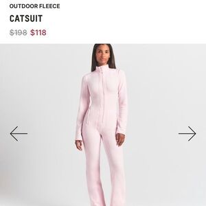 SKIMS Pink Outdoor Fleece Catsuit